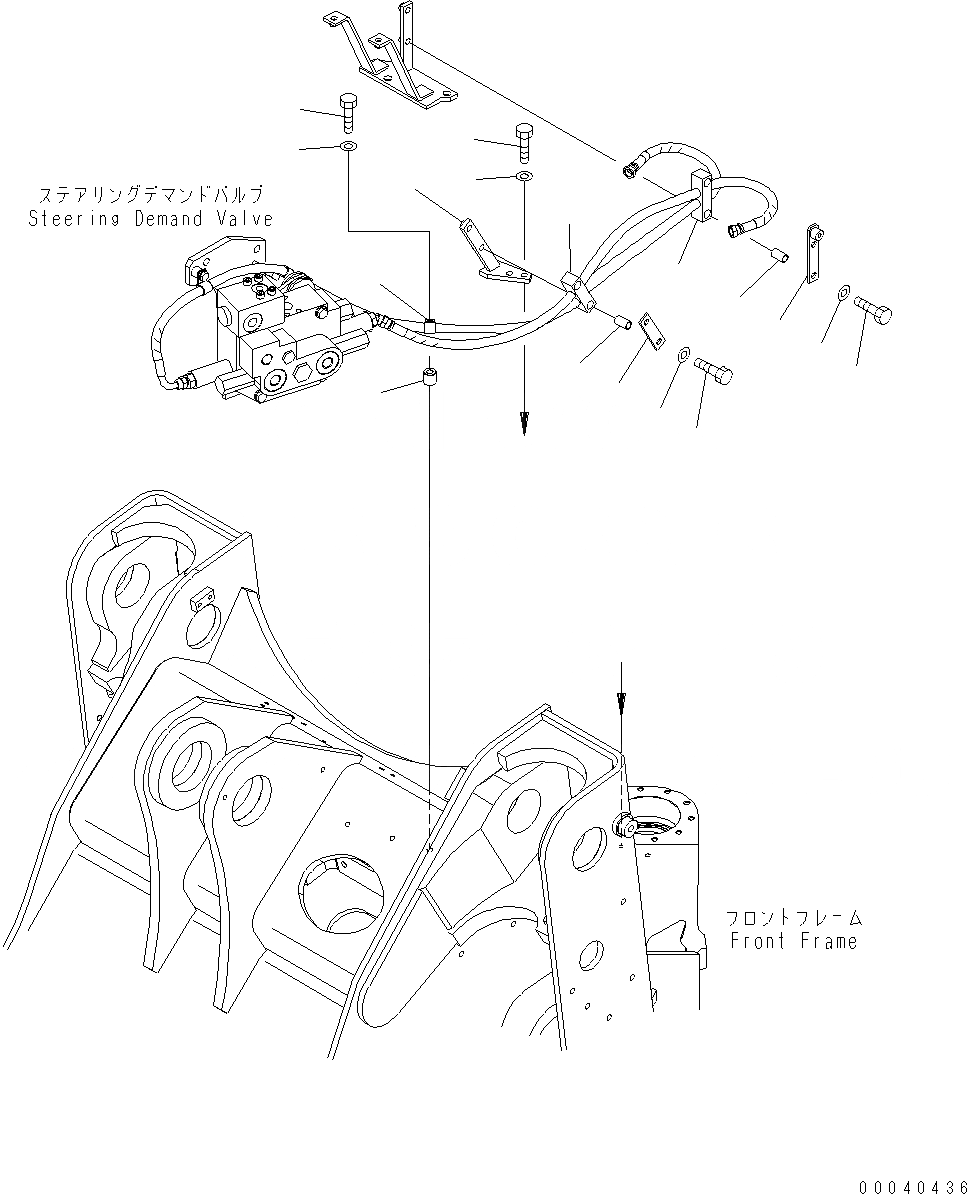 Схема запчастей Komatsu WA380-6 - РУЛЕВ. УПРАВЛЕНИЕ ГИДРОЛИНИЯ (КЛАПАН УПРАВЛЕНИЯ ПОВОРОТОМ ТРУБЫ КРЕПЛЕНИЕ) H ГИДРАВЛИКА