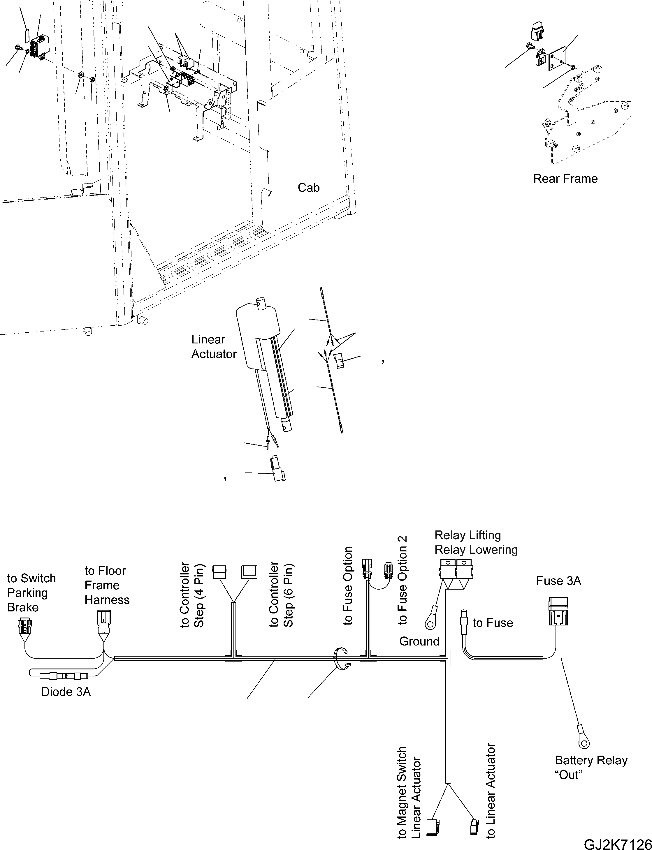 Схема запчастей Komatsu WA380-6 - ЛЕСТНИЦА (НАКЛОН.) (/) (ПОЛ LHS) M ЧАСТИ КОРПУСА