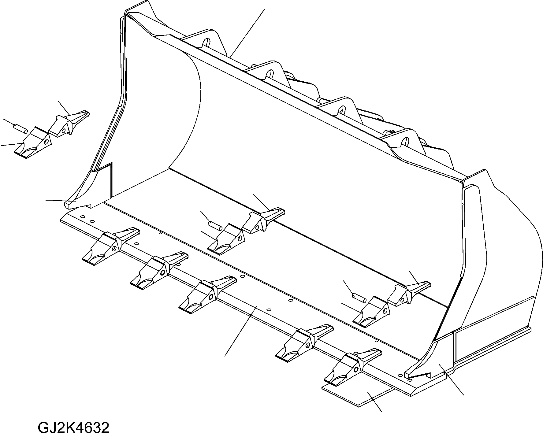 Схема запчастей Komatsu WA380-6 - КОВШ .CBM (С TEETH) (D) T РАБОЧЕЕ ОБОРУДОВАНИЕ