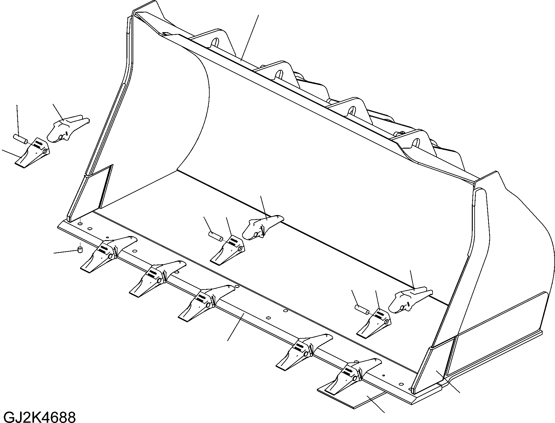 Схема запчастей Komatsu WA380-6 - КОВШ .CBM (С TEETH) (A) T РАБОЧЕЕ ОБОРУДОВАНИЕ