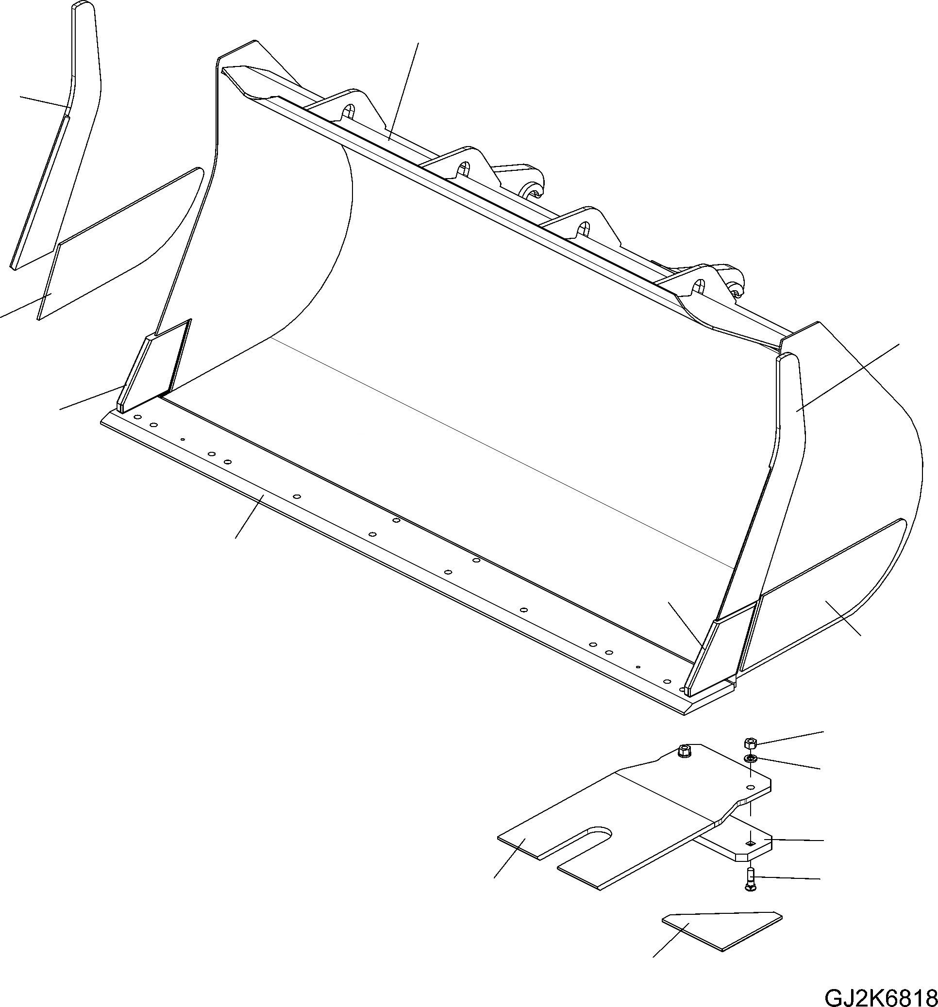 Схема запчастей Komatsu WA380-6 - БЫСТРОСЪЕМН. МЕХ-М КОВШ .CBM (БЕЗ TEETH) (C-FR) T РАБОЧЕЕ ОБОРУДОВАНИЕ