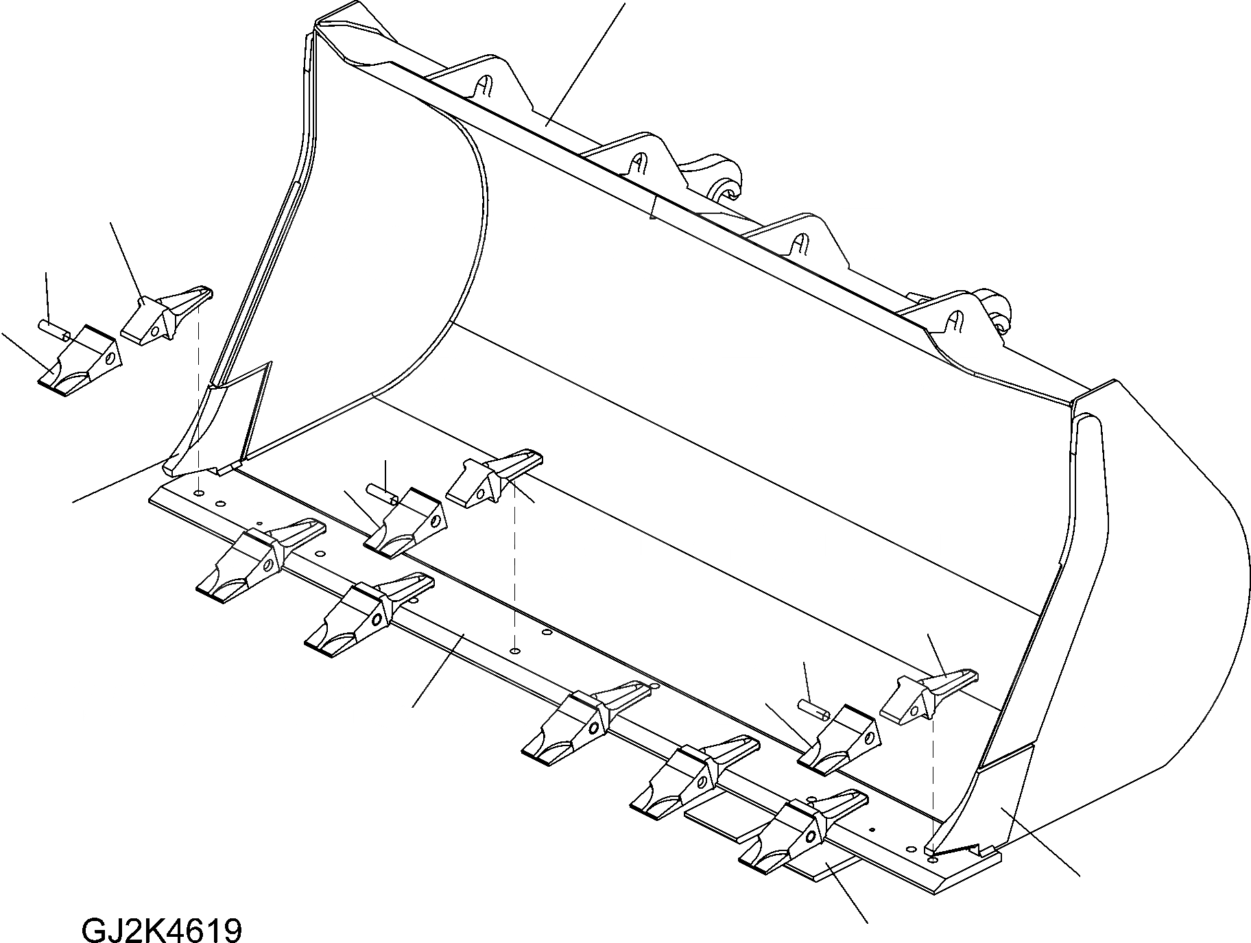 Схема запчастей Komatsu WA380-6 - БЫСТРОСЪЕМН. МЕХ-М КОВШ .CBM (С TEETH) (C) T РАБОЧЕЕ ОБОРУДОВАНИЕ