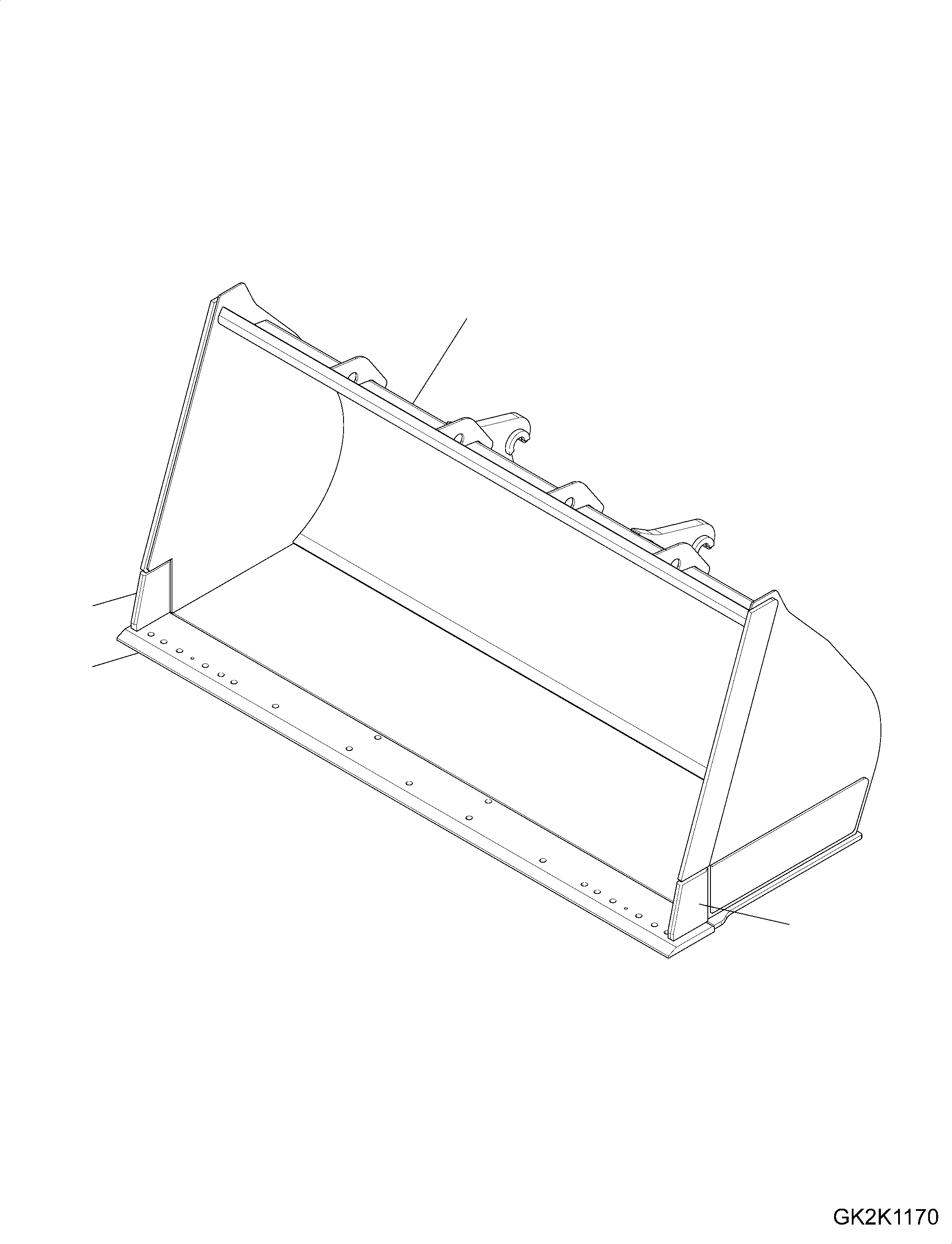 Схема запчастей Komatsu WA380-6 - КОВШ (FLAT НИЖН.) (ДЛЯ БЫСТРОСЪЕМН. МЕХ-М) (.CBM) (С ПРЯМОЙ ОТВАЛ) T РАБОЧЕЕ ОБОРУДОВАНИЕ