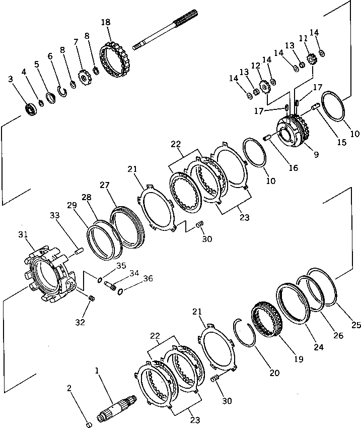Схема запчастей Komatsu WA40-1 - ПЕРЕД. И 3 КОЖУХ ТРАНСМИССИЯ