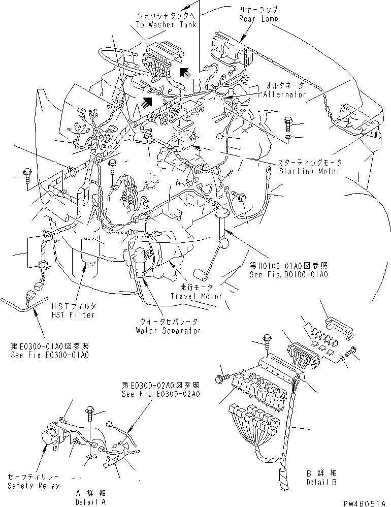 Схема запчастей Komatsu WA40-3 - ЭЛЕКТРИКА (ОСНОВН. ЛИНИЯ)(№-9) ЭЛЕКТРИКА