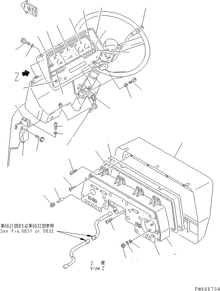 Схема запчастей Komatsu WA40-3 - ПАНЕЛЬ ПРИБОРОВ(№-8999) ЭЛЕКТРИКА