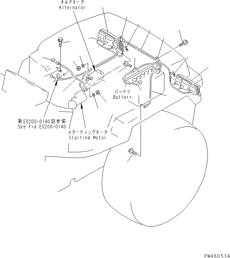 Схема запчастей Komatsu WA40-3 - ЭЛЕКТРИКА (ЗАДН. ЛИНИЯ)(№-) ЭЛЕКТРИКА