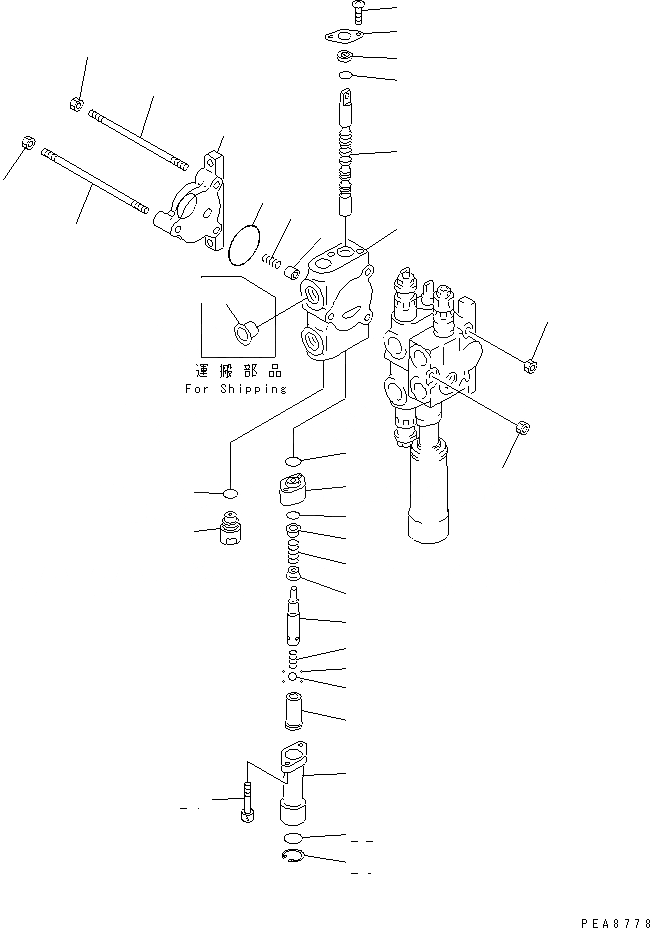 Схема запчастей Komatsu WA40-3 - 2-Х СЕКЦИОНН. УПРАВЛЯЮЩ. КЛАПАН (/) (С PRESSURE PICK-UP ЛИНИЯ) ОСНОВН. КОМПОНЕНТЫ И РЕМКОМПЛЕКТЫ