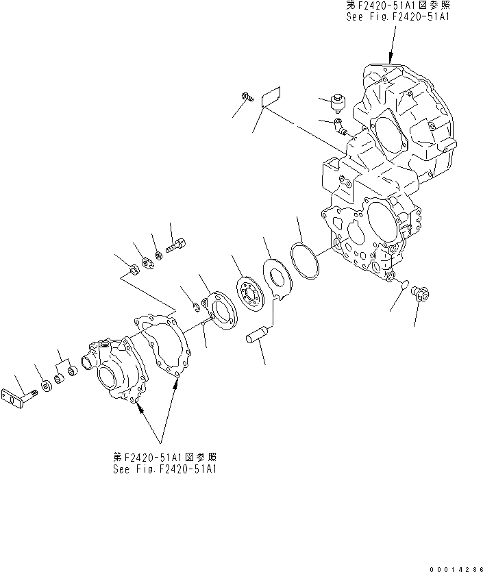 Схема запчастей Komatsu WA40-3-CB - ПЕРЕДАЧА (/) (С ТАХОГРАФОМ) ГИДРОТРАНСФОРМАТОР И ТРАНСМИССИЯ