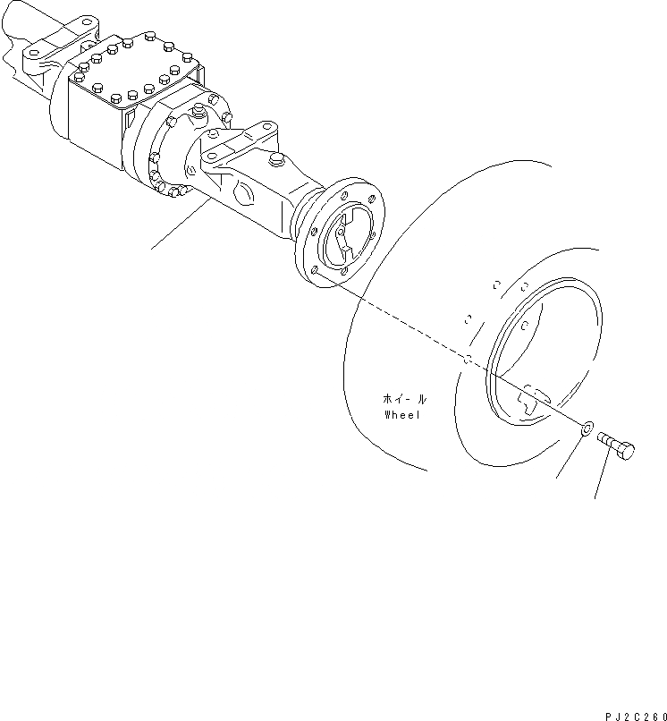 Схема запчастей Komatsu WA40-3-CB - ПЕРЕДНИЙ МОСТ И КОЛЕСА MUNTING ЧАСТИ ГИДРОТРАНСФОРМАТОР И ТРАНСМИССИЯ