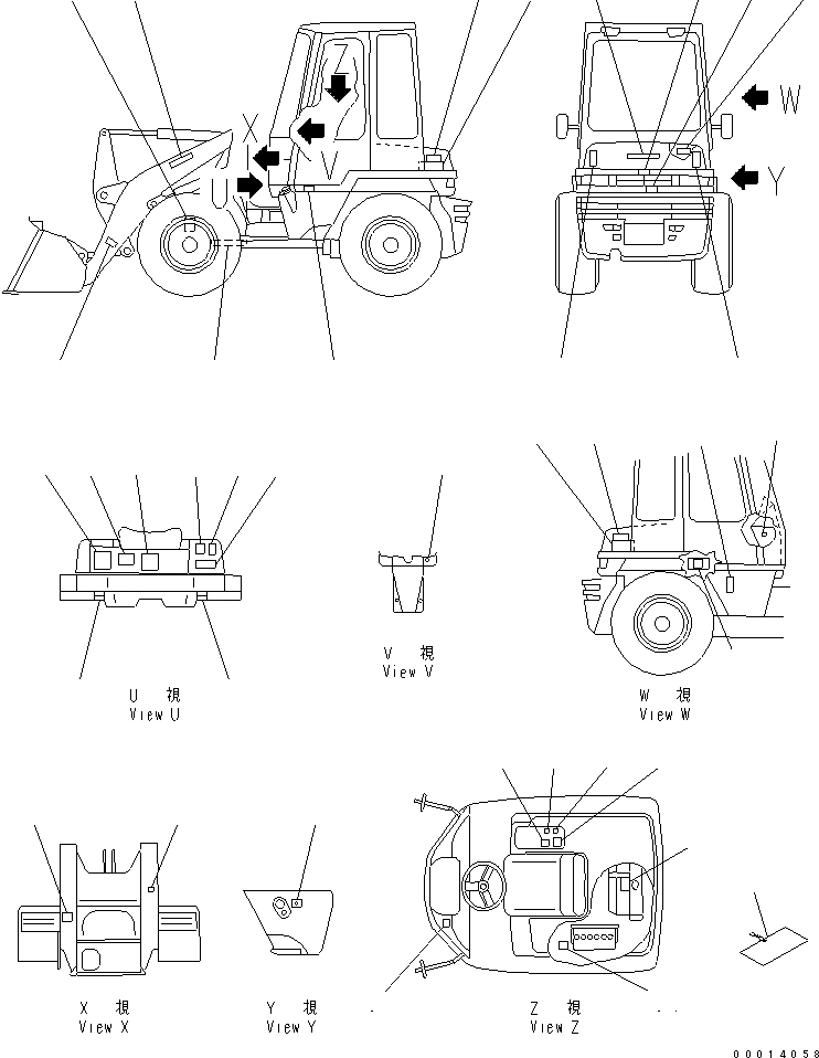 Схема запчастей Komatsu WA40-3-CB - МАРКИРОВКА (С КАБИНОЙ) (ЯПОН.) МАРКИРОВКА