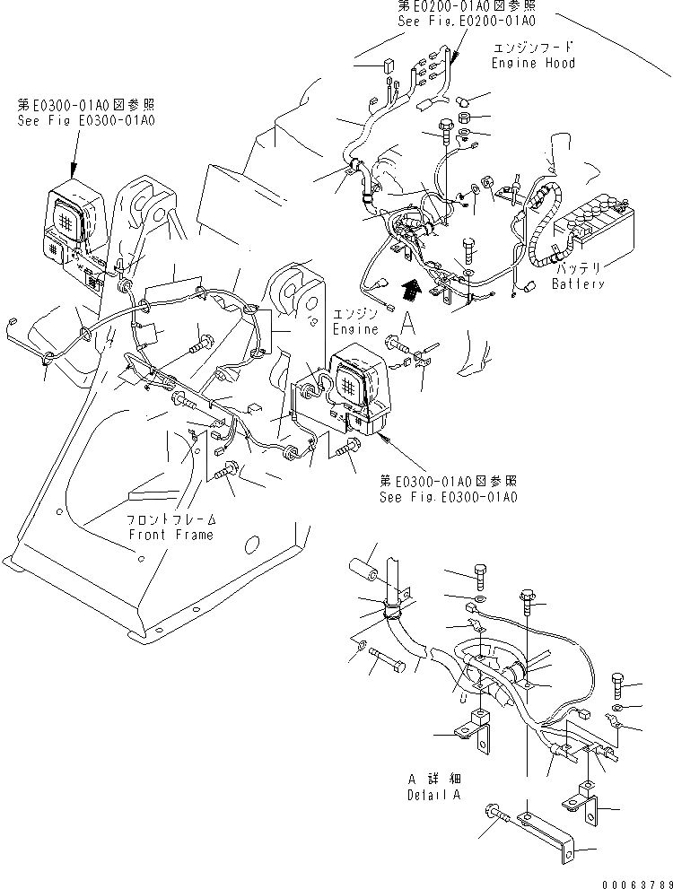 Схема запчастей Komatsu WA40-3 - ЭЛЕКТРИКА (ОСНОВН. ЛИНИЯ) (/) ЭЛЕКТРИКА