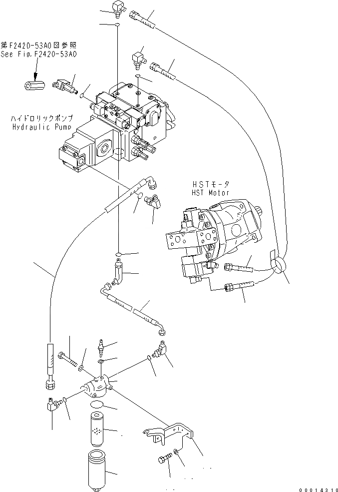 Схема запчастей Komatsu WA40-3 - ПЕРЕДАЧА (ФИЛЬТР.) ГИДРОТРАНСФОРМАТОР И ТРАНСМИССИЯ