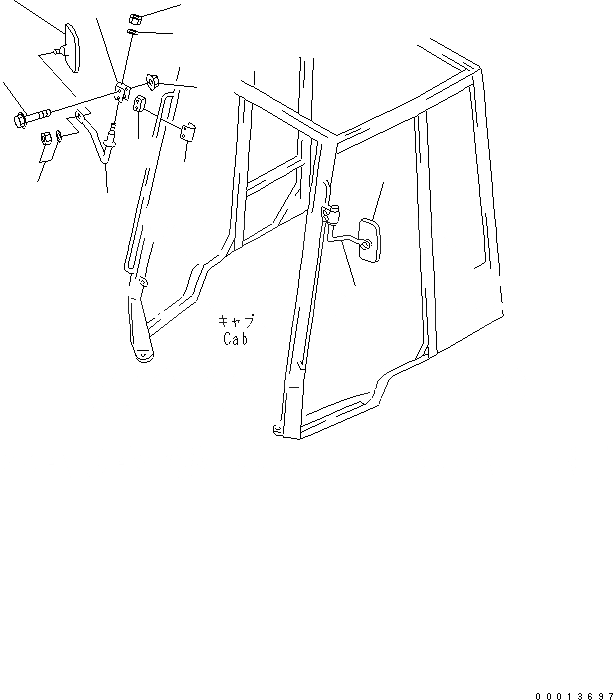 Схема запчастей Komatsu WA40-3 - ЗЕРКАЛА(ДЛЯ КАБИНЫ) ЧАСТИ КОРПУСА