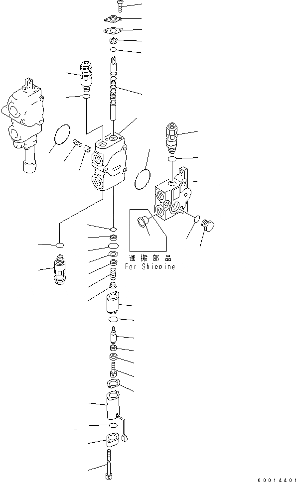 Схема запчастей Komatsu WA40-3 - 2-Х СЕКЦИОНН. УПРАВЛЯЮЩ. КЛАПАН (/) ОСНОВН. КОМПОНЕНТЫ И РЕМКОМПЛЕКТЫ