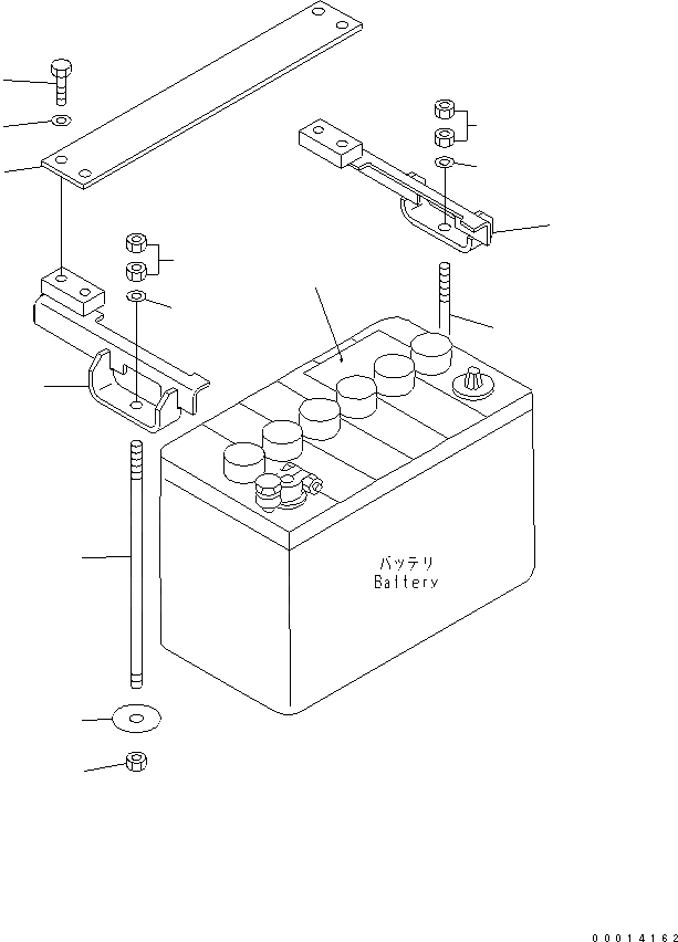Схема запчастей Komatsu WA40-3-CN - КРЕПЛЕНИЯ АККУМУЛЯТОРА ЧАСТИ ЭЛЕКТРИКА