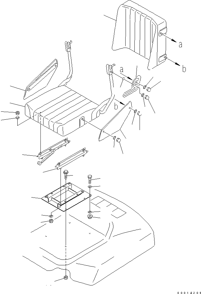 Схема запчастей Komatsu WA40-3-CN - СИДЕНЬЕ ОПЕРАТОРА (ДЛЯ BACK HOE) КАБИНА ОПЕРАТОРА И СИСТЕМА УПРАВЛЕНИЯ