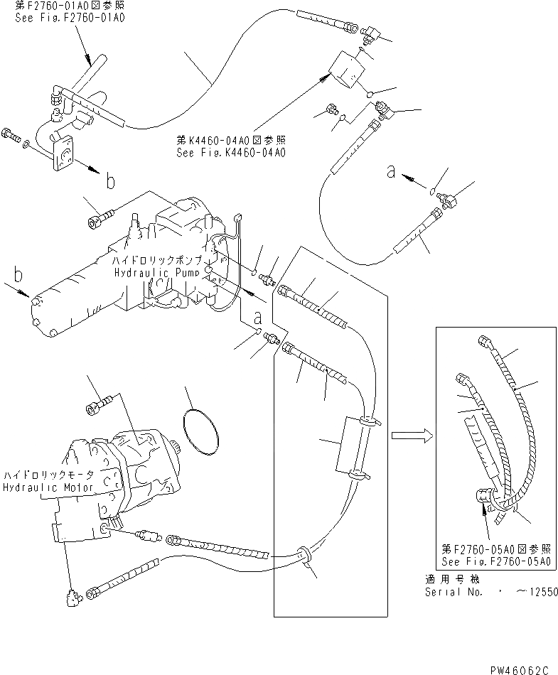 Схема запчастей Komatsu WA40-3-X - HST ТРУБЫ (HST УПРАВЛ-Е ЛИНИЯ)(№-) ГИДРОТРАНСФОРМАТОР И ТРАНСМИССИЯ