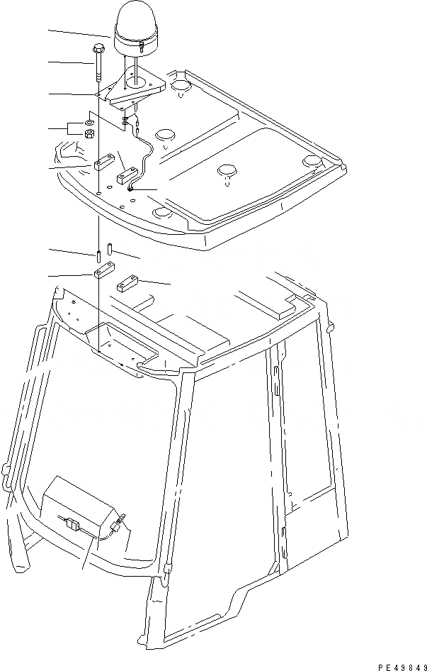 Схема запчастей Komatsu WA40-3-X - ПРОБЛЕСК. МАЯК (С КАБИНОЙ)(№-9) КАБИНА ОПЕРАТОРА И СИСТЕМА УПРАВЛЕНИЯ
