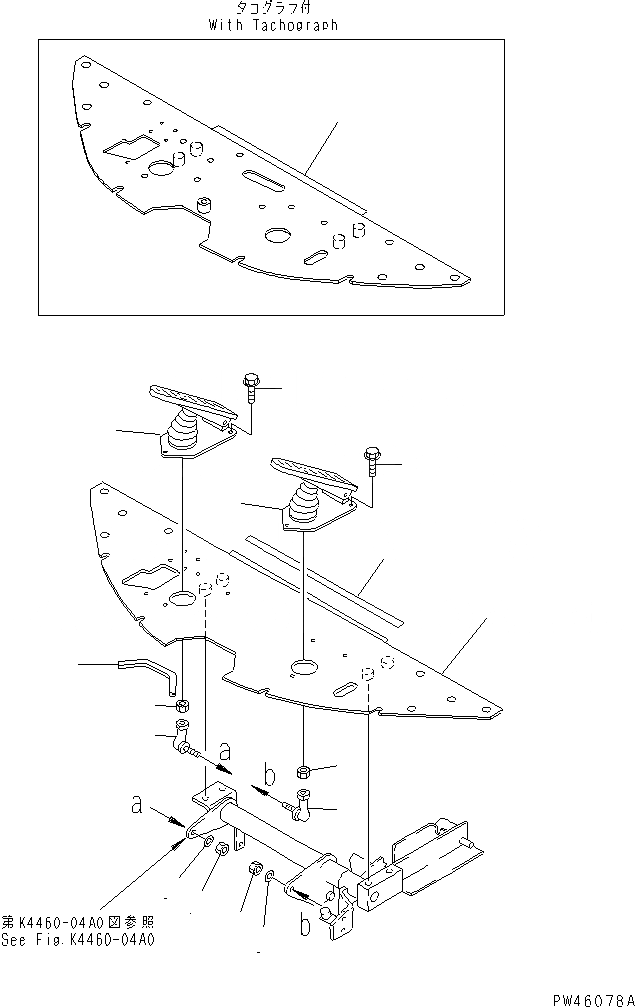 Схема запчастей Komatsu WA40-3-X - ПЕДАЛЬ ТОРМОЗА И МЕХАНИЗМ (/) КАБИНА ОПЕРАТОРА И СИСТЕМА УПРАВЛЕНИЯ