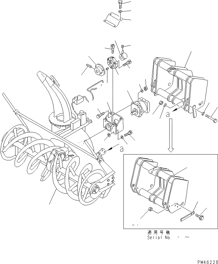 Схема запчастей Komatsu WA40-3-X - SNOW FLYER И НЕСУЩИЙ ЭЛЕМЕНТ РАБОЧЕЕ ОБОРУДОВАНИЕ