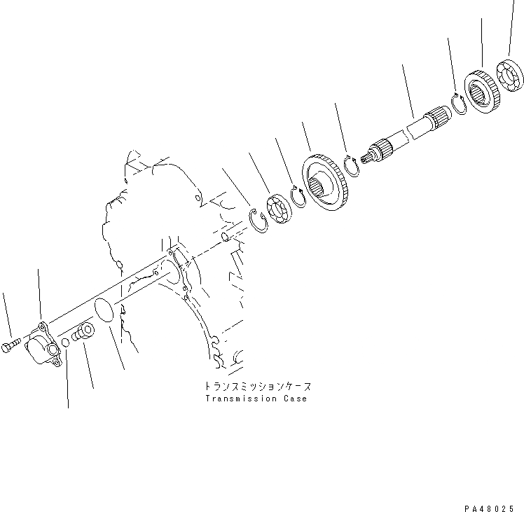 Схема запчастей Komatsu WA400-3-X - ТРАНСМИССИЯ (4 ВАЛ И ПРИВОД)(№-) ТРАНСМИССИЯ