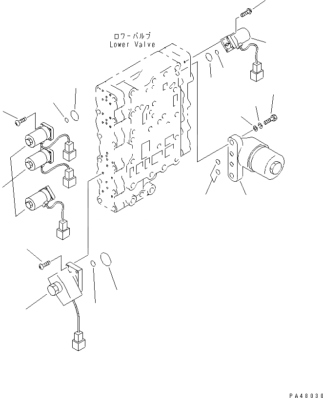 Схема запчастей Komatsu WA400-3-X - КЛАПАН УПРАВЛЕНИЯ ТРАНСМИССИЕЙ (/) (СОЛЕНОИДНЫЙ КЛАПАН)(№-) ТРАНСМИССИЯ