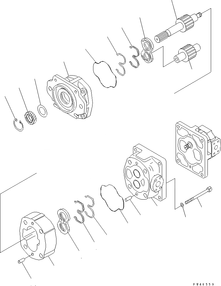 Схема запчастей Komatsu WA400-3-X - ГИДР. НАСОС. (РАБОЧЕЕ ОБОРУДОВАНИЕ И P.P.C.) (/)(№-) УПРАВЛ-Е РАБОЧИМ ОБОРУДОВАНИЕМ