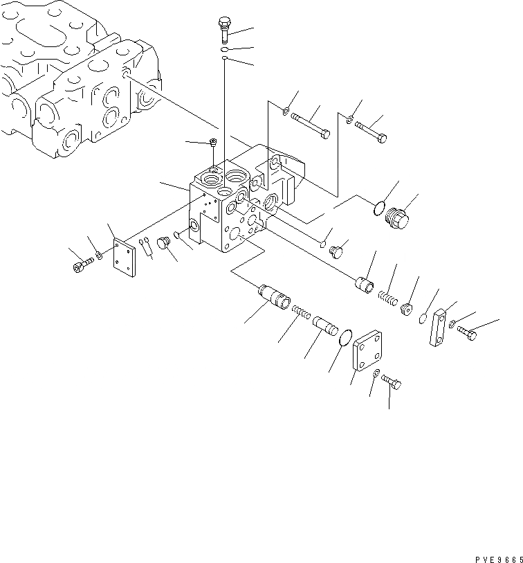 Схема запчастей Komatsu WA400-3-X - УПРАВЛЯЮЩ. КЛАПАН (3-Х СЕКЦИОНН.) (/)(№-) УПРАВЛ-Е РАБОЧИМ ОБОРУДОВАНИЕМ