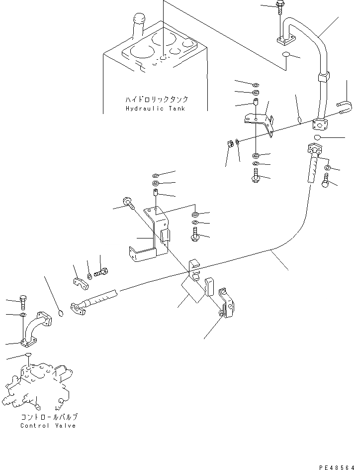 Схема запчастей Komatsu WA400-3-X - ГИДРОЛИНИЯ (ВОЗВРАТН. ЛИНИЯ)(№-) УПРАВЛ-Е РАБОЧИМ ОБОРУДОВАНИЕМ
