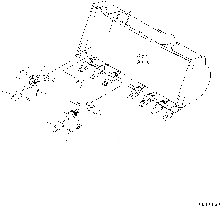 Схема запчастей Komatsu WA400-3-X - TIP TOOTH(№-) РАБОЧЕЕ ОБОРУДОВАНИЕ