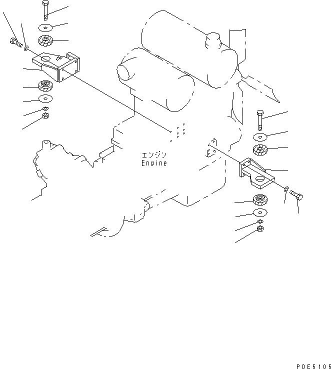 Схема запчастей Komatsu WA400-3A-SN - КРЕПЛЕНИЕ ДВИГАТЕЛЯ КОМПОНЕНТЫ ДВИГАТЕЛЯ