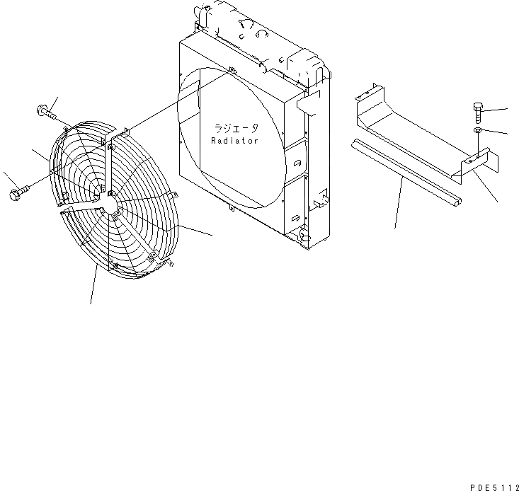 Схема запчастей Komatsu WA400-3A-SN - РЕШЕТКА ВЕНТИЛЯТОРА РАДИАТОРА И УПЛОТНЕНИЕ СИСТЕМА ОХЛАЖДЕНИЯ