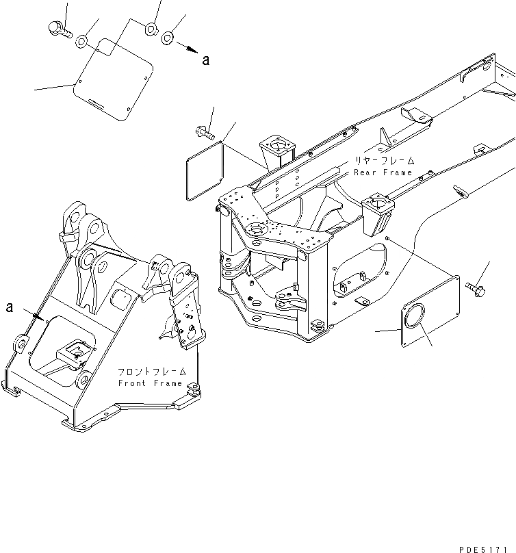 Схема запчастей Komatsu WA400-3A-SN - БЛОКИРОВКА И КРЫШКИ(ПЕРЕДН. И ЗАДН. РАМА COVER) ОСНОВНАЯ РАМА И ЕЕ ЧАСТИ