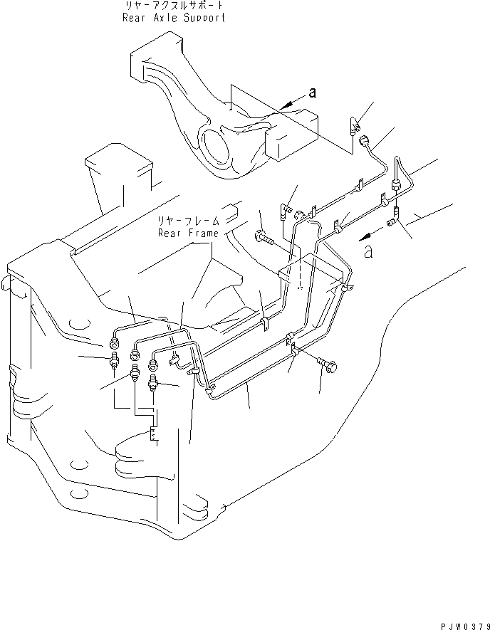 Схема запчастей Komatsu WA400-3A-SN - УДАЛЕННАЯ СМАЗКА (ЗАДН. МОСТ СУППОРТ) (С АВТОМАТИЧ. СМАЗКОЙ СИСТЕМА) ОСНОВНАЯ РАМА И ЕЕ ЧАСТИ