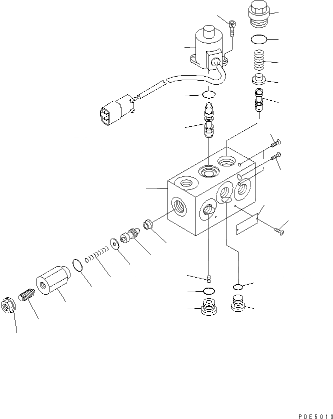 Схема запчастей Komatsu WA400-3A-SN - ОТСЕК ДВИГАТЕЛЯ(КЛАПАН ВЫКЛ. СТОЯНОЧН. ТОРМОЗА)(№-) ЧАСТИ КОРПУСА