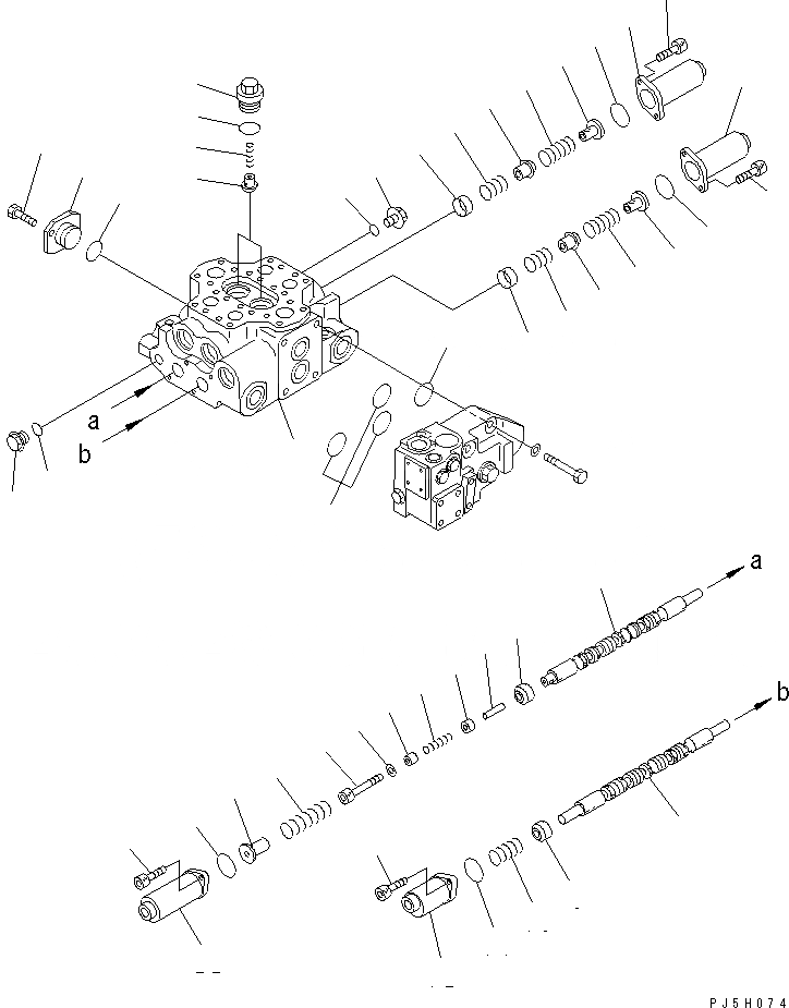 Схема запчастей Komatsu WA400-3A-SN - КОНТРОЛЬНЫЙ КЛАПАН (2-Х СЕЦИОНН.) (/) ОСНОВН. КОМПОНЕНТЫ И РЕМКОМПЛЕКТЫ