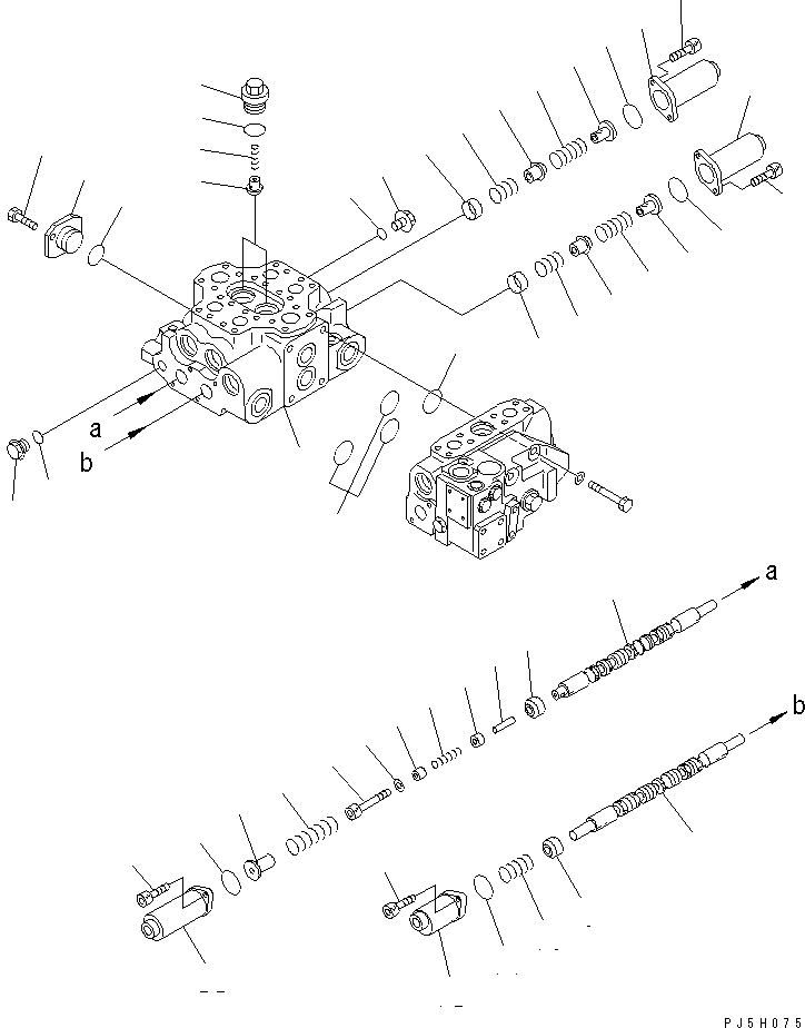 Схема запчастей Komatsu WA400-3A-SN - УПРАВЛЯЮЩ. КЛАПАН (3-Х СЕКЦИОНН.) (/) ОСНОВН. КОМПОНЕНТЫ И РЕМКОМПЛЕКТЫ