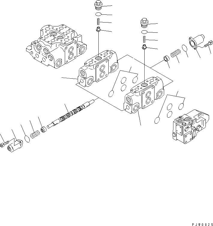 Схема запчастей Komatsu WA400-3A-SN - УПРАВЛЯЮЩ. КЛАПАН (4-Х СЕКЦИОНН.) (/) ОСНОВН. КОМПОНЕНТЫ И РЕМКОМПЛЕКТЫ