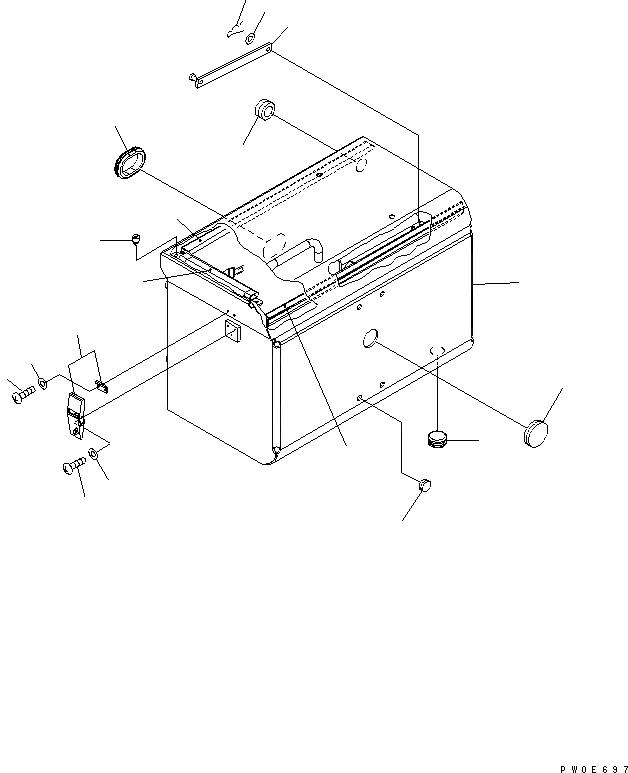 Схема запчастей Komatsu WA400-5 - КОРПУС АККУМУЛЯТОРА (ЛЕВ.) ЭЛЕКТРИКА