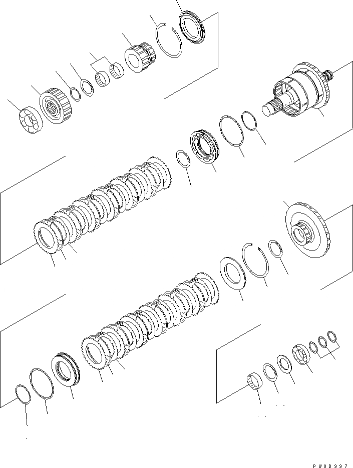 Схема запчастей Komatsu WA400-5 - ТРАНСМИССИЯ (1 И 4 МУФТА) СИЛОВАЯ ПЕРЕДАЧА