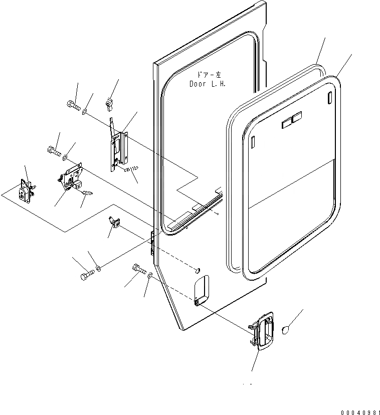 Схема запчастей Komatsu WA400-5 - КАБИНА ROPS (ДВЕРЬ ЛЕВ.) (БЕЗ КОНДИЦ. ВОЗДУХА) КАБИНА ОПЕРАТОРА И СИСТЕМА УПРАВЛЕНИЯ