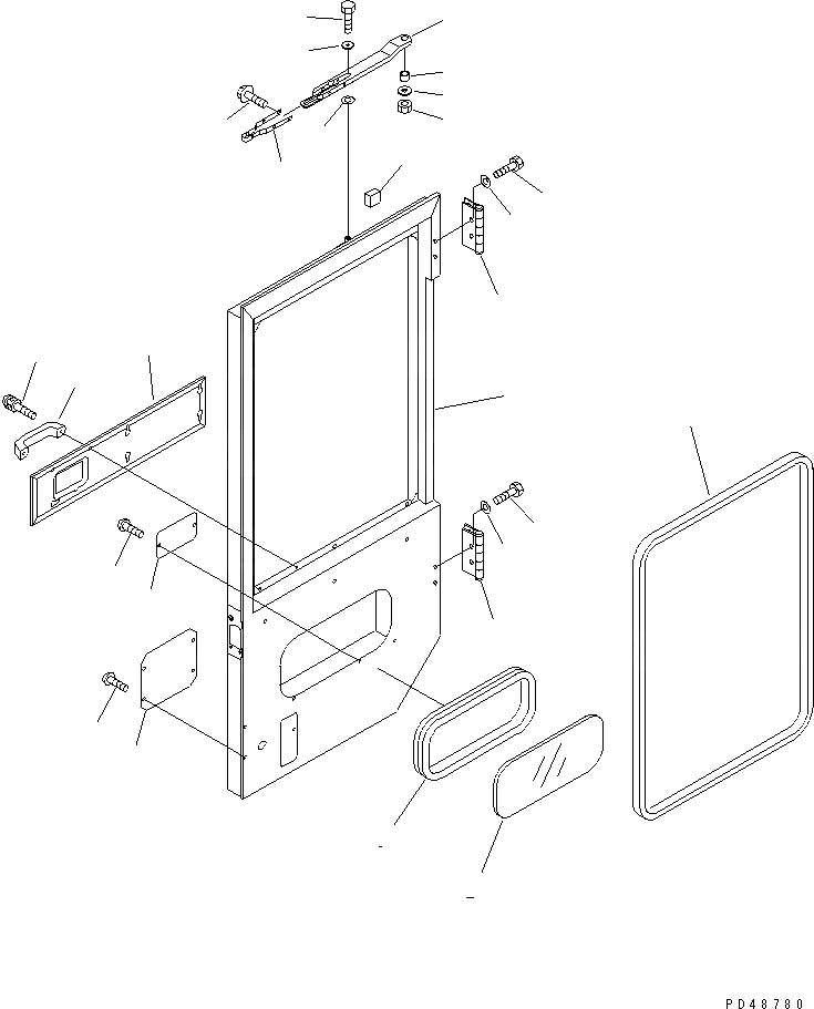 Схема запчастей Komatsu WA400-3A-SW - КАБИНА (ДЛЯ -PERSONS) (/9) (ДВЕРЬ И КОМПОНЕНТЫ)(№-) РАМА И ЧАСТИ КОРПУСА