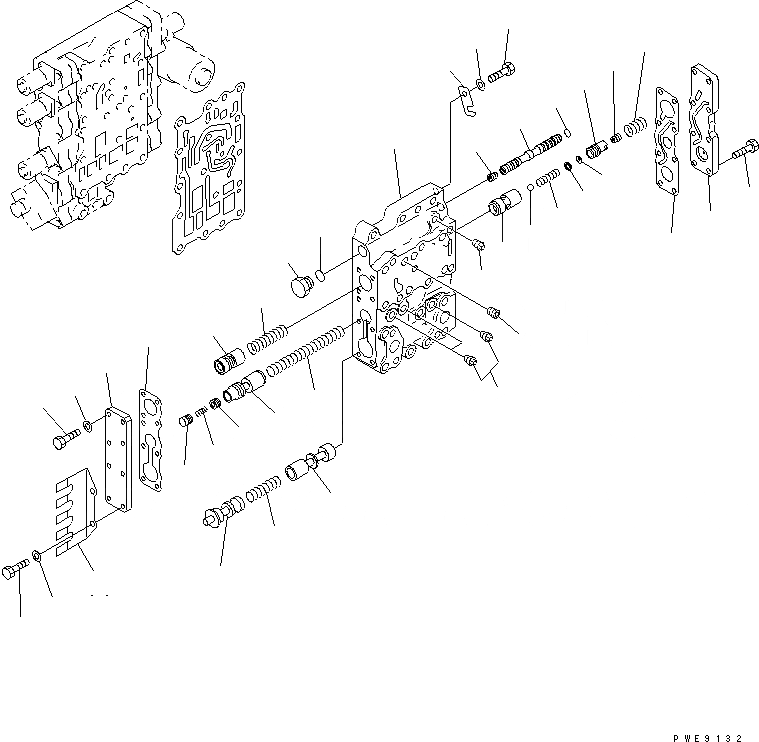 Схема запчастей Komatsu WA400-3A - КЛАПАН УПРАВЛЕНИЯ ТРАНСМИССИЕЙ (ВЕРХНИЙ КЛАПАН)(№-(979)) ТРАНСМИССИЯ