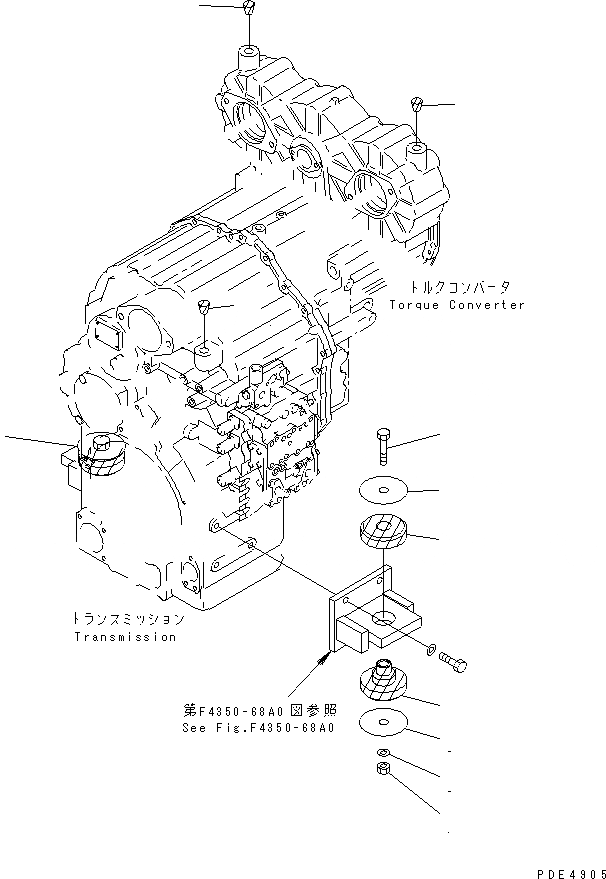 Схема запчастей Komatsu WA400-3A - КРЕПЛЕНИЕ ТРАНСМИССИИ И ГИДРОТРАНСФОРМАТОРАЧАСТИ ТРАНСМИССИЯ