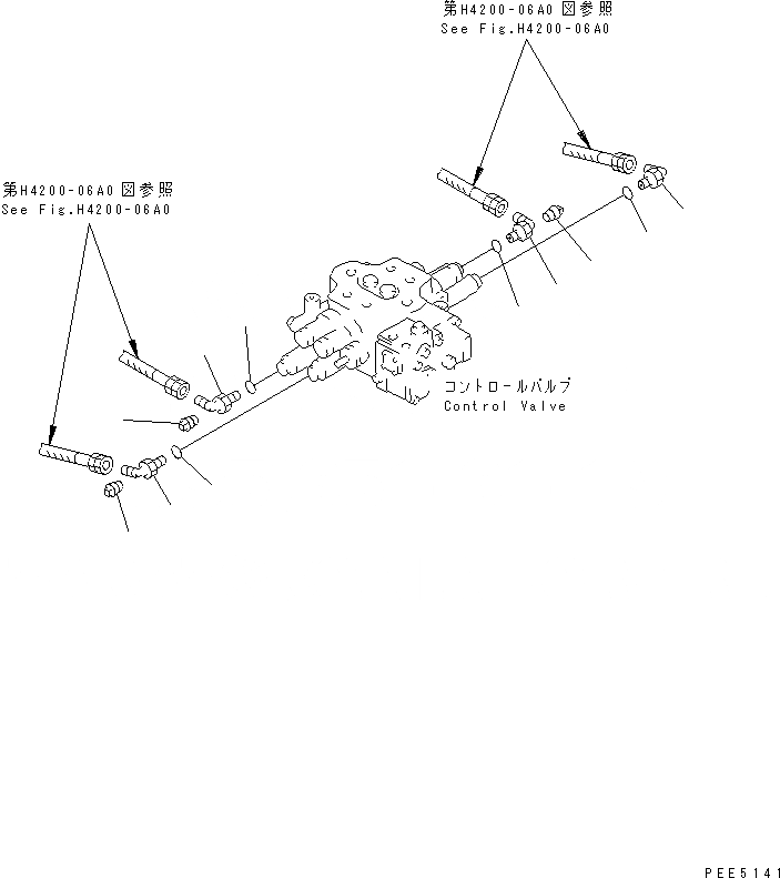 Схема запчастей Komatsu WA400-3A - КОНТРОЛЬНЫЙ КЛАПАН РАБОЧ. ОБОРУДОВАНИЯ (СОЕДИНЕНИЯ КЛАПАНА РРС) ГИДРАВЛИКА