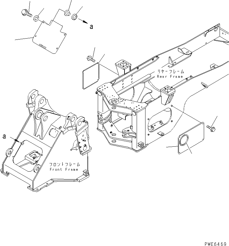 Схема запчастей Komatsu WA400-3A - БЛОКИРОВКА И КРЫШКИ(ПЕРЕДН. И ЗАДН. РАМА COVER) (С 3-Х СЕКЦИОНН. УПРАВЛ-ЕКЛАПАН) ОСНОВНАЯ РАМА И ЕЕ ЧАСТИ