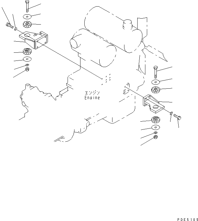Схема запчастей Komatsu WA400-3-H - КРЕПЛЕНИЕ ДВИГАТЕЛЯ КОМПОНЕНТЫ ДВИГАТЕЛЯ