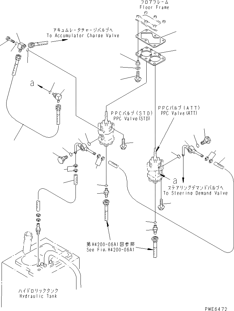 Схема запчастей Komatsu WA400-3-H - ПОЛ (ЛИНИЯ КЛАПАНА PPC) (С 3-Х СЕКЦ. КОНТР. КЛАПАНОМ) КАБИНА ОПЕРАТОРА И СИСТЕМА УПРАВЛЕНИЯ