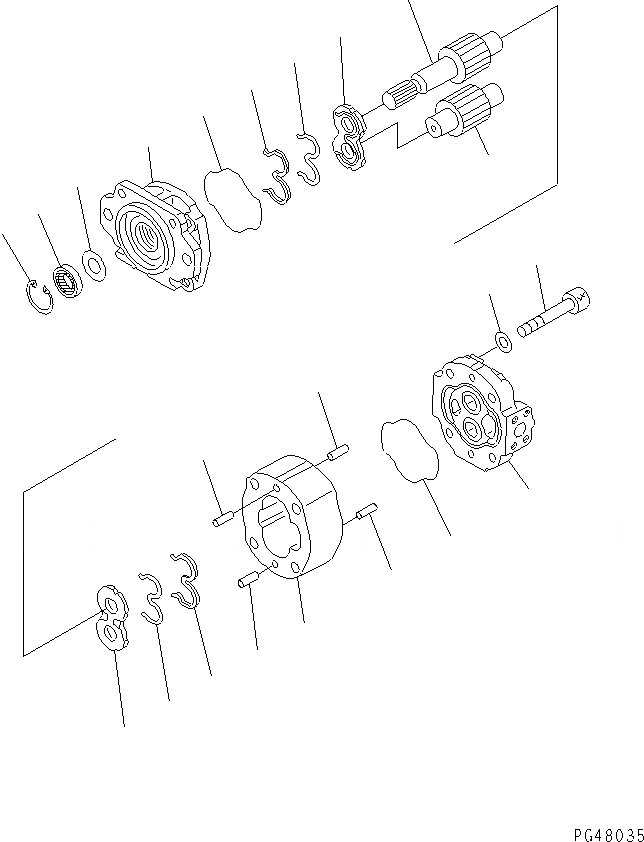 Схема запчастей Komatsu WA400-3-H - ГИДР. НАСОС. (ТРАНСМИССИЯ) ОСНОВН. КОМПОНЕНТЫ И РЕМКОМПЛЕКТЫ